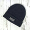 Branded Solid Cuff Beanie, Black